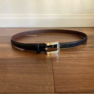 Preston & York Black and Brown Belt with Gold Buckle